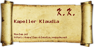 Kapeller Klaudia névjegykártya